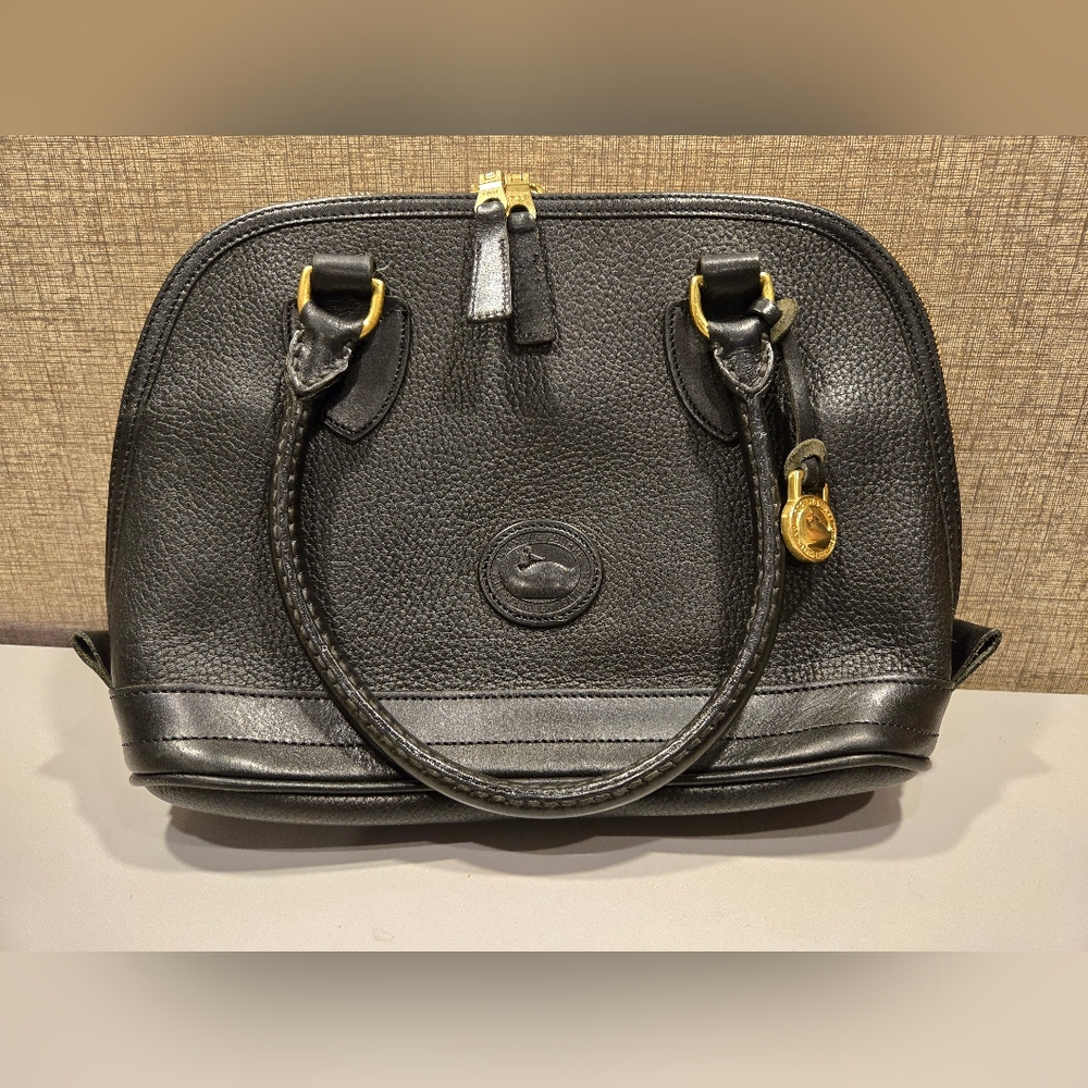 Vintage Dooney & Bourke Black Leather Handbag Satchel